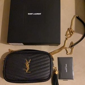 Saint Laurent Black Mini Lou Chain Bag